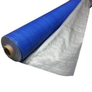 Полотно тарпаулиновое 180 гр/м2, размер 2.1x100м синий/серебро